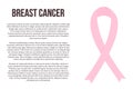 Breast cancer awareness icon. Pink ribbon vector illustration. Symbol of women s healthcare. Medical concept. Design template for Royalty Free Stock Photo