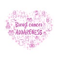 Breast cancer awareness icons