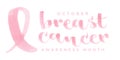 Breast cancer awareness month brush lettering. Pink marker pen hand drawn. Horizontal composition. Vector illustration, flat