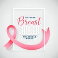 Breast cancer awareness month campain poster design Royalty Free Stock Photo