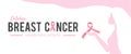 Breast cancer awareness month concept with pink ribbon and woman silhouette Royalty Free Stock Photo