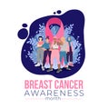 Breast cancer awareness month. Concept of women`s social movement against oncology disease.