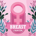 Breast cancer awareness month gender female symbol pink vector