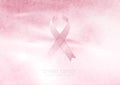 Breast cancer awareness month. Grunge background and pink ribbon tape