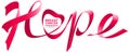 Breast cancer awareness month hope ribbon. Heart shape symbol of hope
