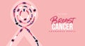 Breast Cancer Awareness month people holding hands together making pink ribbon shape
