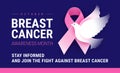 Breast Cancer Awareness month October. Vector conceptual illustration for Breast Cancer Awareness event poster or banner. Pink Royalty Free Stock Photo