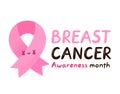 Breast Cancer Awareness Month pink ribbon banner Royalty Free Stock Photo