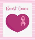 Breast cancer awareness month pink ribbon heart love banner Royalty Free Stock Photo