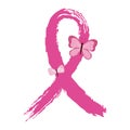 Breast cancer awareness month, pink ribbon motivation vector