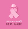 Breast cancer awareness month poster vector template