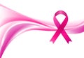 Breast cancer awareness month. Smooth wave and