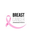 Breast cancer awareness month pink ribbon vector women solidarity symbol icon
