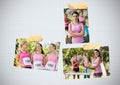 Breast Cancer Awareness Photo Collage of women`s marathon run Royalty Free Stock Photo