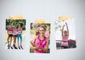 Breast Cancer Awareness Photo Collage of women`s marathon run Royalty Free Stock Photo