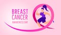 Breast cancer awareness pink  illustration. For poster, flyer or banner. Marathon charity concept Royalty Free Stock Photo