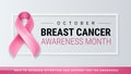 Breast Cancer Awareness pink ribbon background - vector illustration Royalty Free Stock Photo