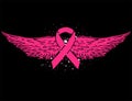 Breast Cancer Awareness Pink Ribbon with eagle wings Royalty Free Stock Photo