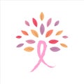 Breast Cancer Awareness pink ribbon tree concept Royalty Free Stock Photo