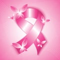 Breast cancer awareness pink ribbon. Royalty Free Stock Photo