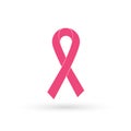 Breast Cancer Awareness pink ribbon on a white background