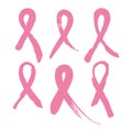 Breast Cancer Awareness, Pink Ribbon on white