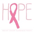 Breast Cancer Awareness, Pink Ribbon on white