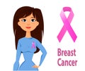 Breast Cancer Awareness Pink Ribbon. Women healthcare concept Royalty Free Stock Photo