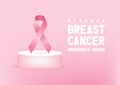 Breast Cancer Awareness Pink Ribbon. World Breast Cancer Day Banner. Royalty Free Stock Photo
