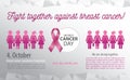 Breast cancer awareness poster design template. Royalty Free Stock Photo