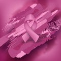 Breast Cancer Awareness Ribbon Background. Vector illustration. Royalty Free Stock Photo