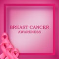 Breast Cancer Awareness Ribbon Background. Vector illustration. Royalty Free Stock Photo