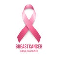 Breast Cancer Awareness Ribbon Background. Vector