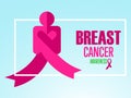 Breast Cancer Awareness Ribbon Background. Vector illustration EPS 10 Royalty Free Stock Photo