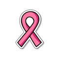 Breast cancer awareness ribbon doodle icon, vector illustration Royalty Free Stock Photo