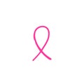 Breast cancer awareness ribbon doodle icon, vector illustration Royalty Free Stock Photo