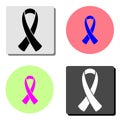 Breast cancer awareness ribbon. flat vector icon Royalty Free Stock Photo