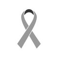 Breast Cancer Awareness Ribbon icon. Symbol of women healthcare. Simple flat grey vector illustration Royalty Free Stock Photo