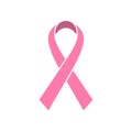 Breast Cancer Awareness Ribbon icon. Symbol of women healthcare. Simple pink vector illustration