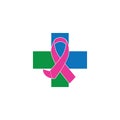 breast cancer awareness,ribbon logo vector template-vector