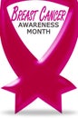 Breast Cancer awareness month pink ribbon isolated