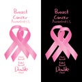 Breast cancer awareness ribbon sign double check