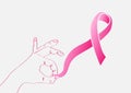 Breast cancer awareness ribbon transparency human Royalty Free Stock Photo