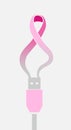 Breast cancer awareness ribbon USB communication idea. EPS10 file. Royalty Free Stock Photo