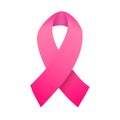 Breast Cancer Awareness Ribbon. Vector Template with of Cancer Fight. Royalty Free Stock Photo