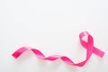 Breast cancer awareness symbol pink ribbon isolated on white. Healthcare and medicine concept Royalty Free Stock Photo