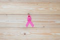 Breast Cancer Awareness, Woman hand holding Pink Ribbon Royalty Free Stock Photo