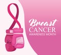 breast cancer with boxin gloves