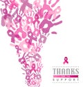 Breast cancer campaign poster pink hand ribbon