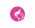 Breast cancer care logo vector template